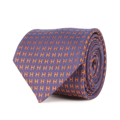 ファソネH ジャガード シルク ネクタイ / フランス製 H織り FACONNEE H