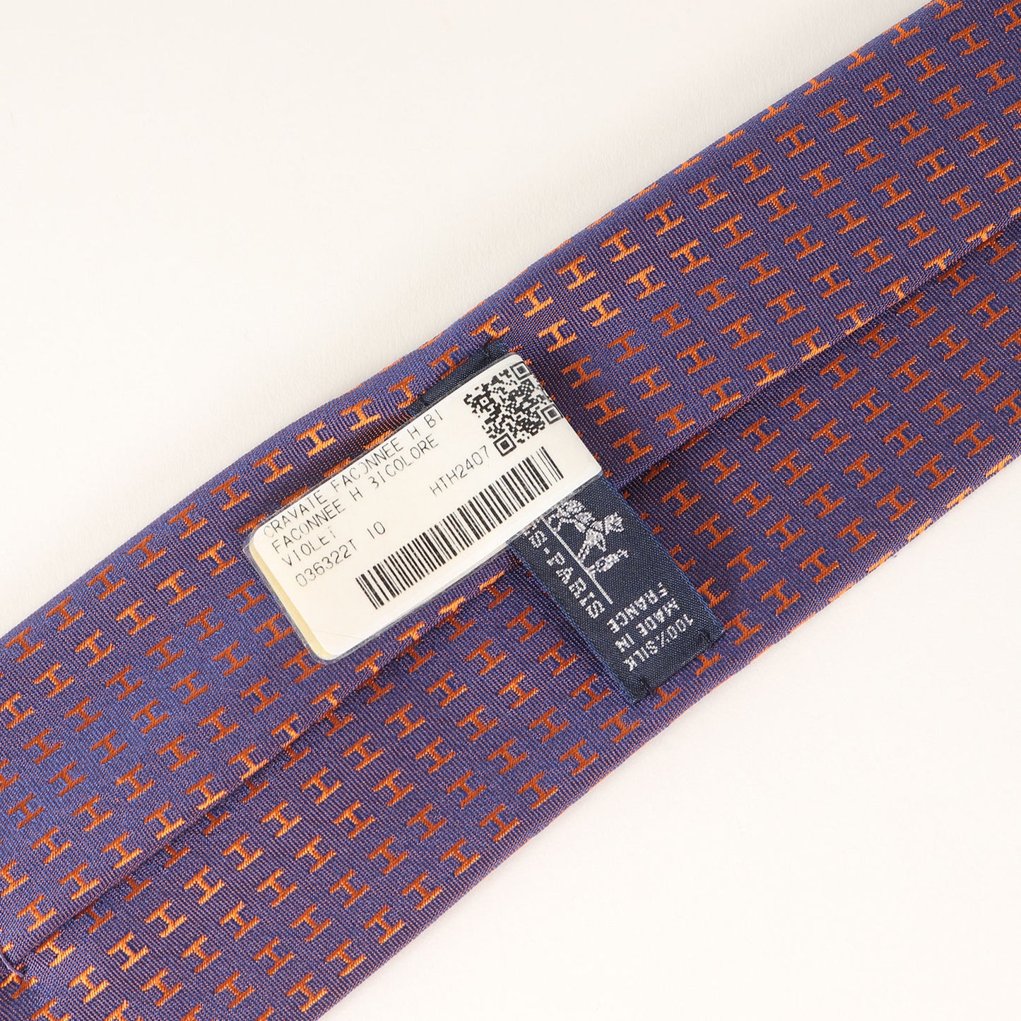 ファソネH ジャガード シルク ネクタイ / フランス製 H織り FACONNEE H