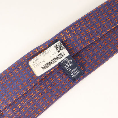 ファソネH ジャガード シルク ネクタイ / フランス製 H織り FACONNEE H