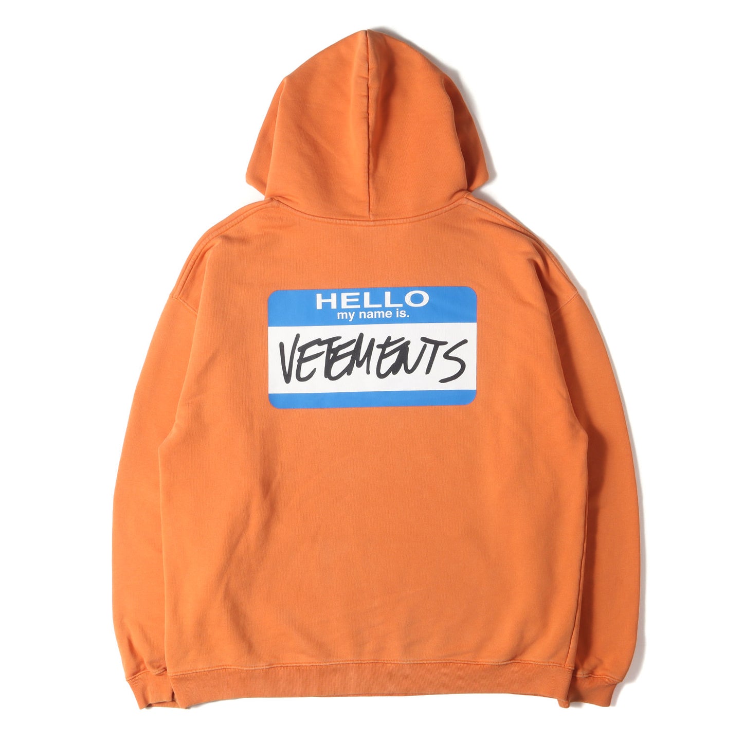 自己紹介シール プリント オーバーサイズ スウェットパーカー (Hello my name is Hoodie)