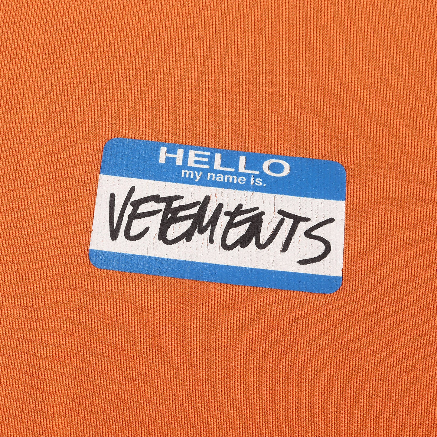 自己紹介シール プリント オーバーサイズ スウェットパーカー (Hello my name is Hoodie)