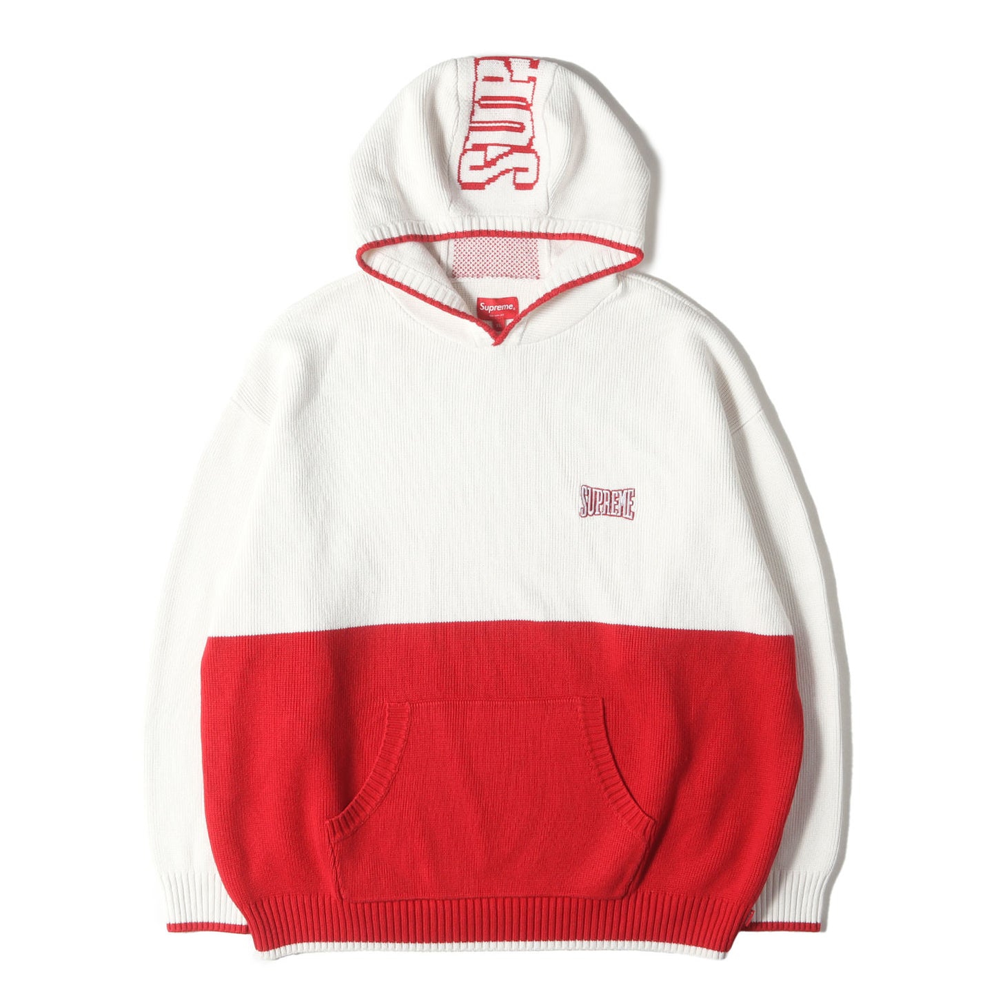 21AW フードロゴ バイカラー ニット パーカー (2-Tone Hooded Sweater)