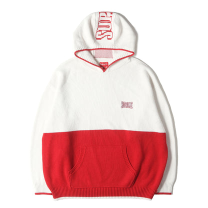 21AW フードロゴ バイカラー ニット パーカー (2-Tone Hooded Sweater)