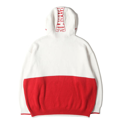 21AW フードロゴ バイカラー ニット パーカー (2-Tone Hooded Sweater)