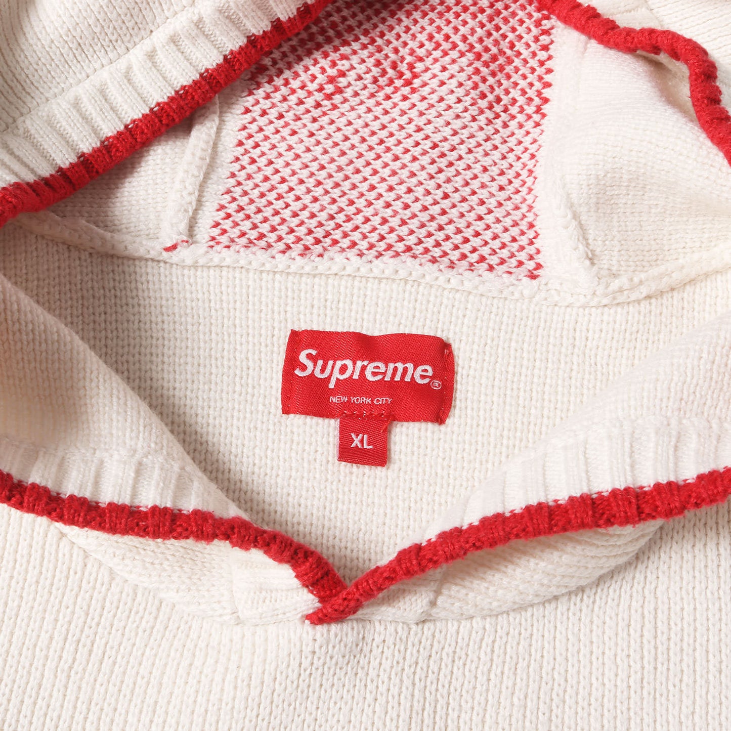 21AW フードロゴ バイカラー ニット パーカー (2-Tone Hooded Sweater)