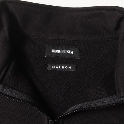 ×Malbon Golf コラボロゴ刺繍 ハーフジップ 立ち襟スウェット (HALF ZIP SWEAT)