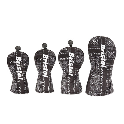 [近年モデル] ゴルフ用 ペイズリー柄 ヘッドカバー 3種/4点セット (HEAD COVER)