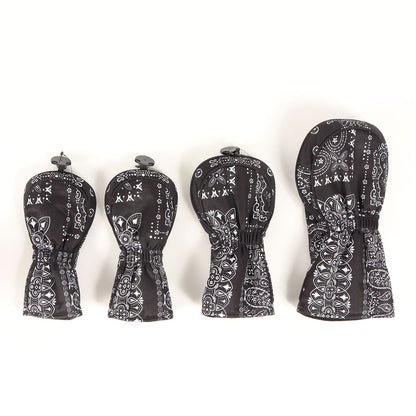 [近年モデル] ゴルフ用 ペイズリー柄 ヘッドカバー 3種/4点セット (HEAD COVER)