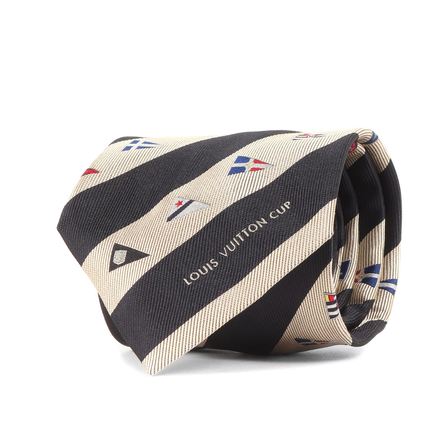 LOUIS VUITTON CUP 限定 国旗セイル レジメンタル シルク ネクタイ / イタリア製 クラヴァット