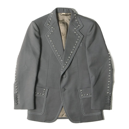 スタッズ付き ポリツイル 2B テーラード ジャケット (Fluid Drill Studded Jacket) 710897 ZAKGX