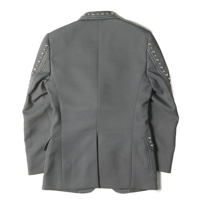 スタッズ付き ポリツイル 2B テーラード ジャケット (Fluid Drill Studded Jacket) 710897 ZAKGX