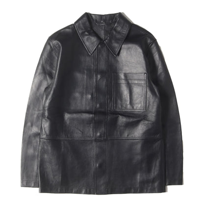 シープスキンレザー スナップボタン シャツジャケット