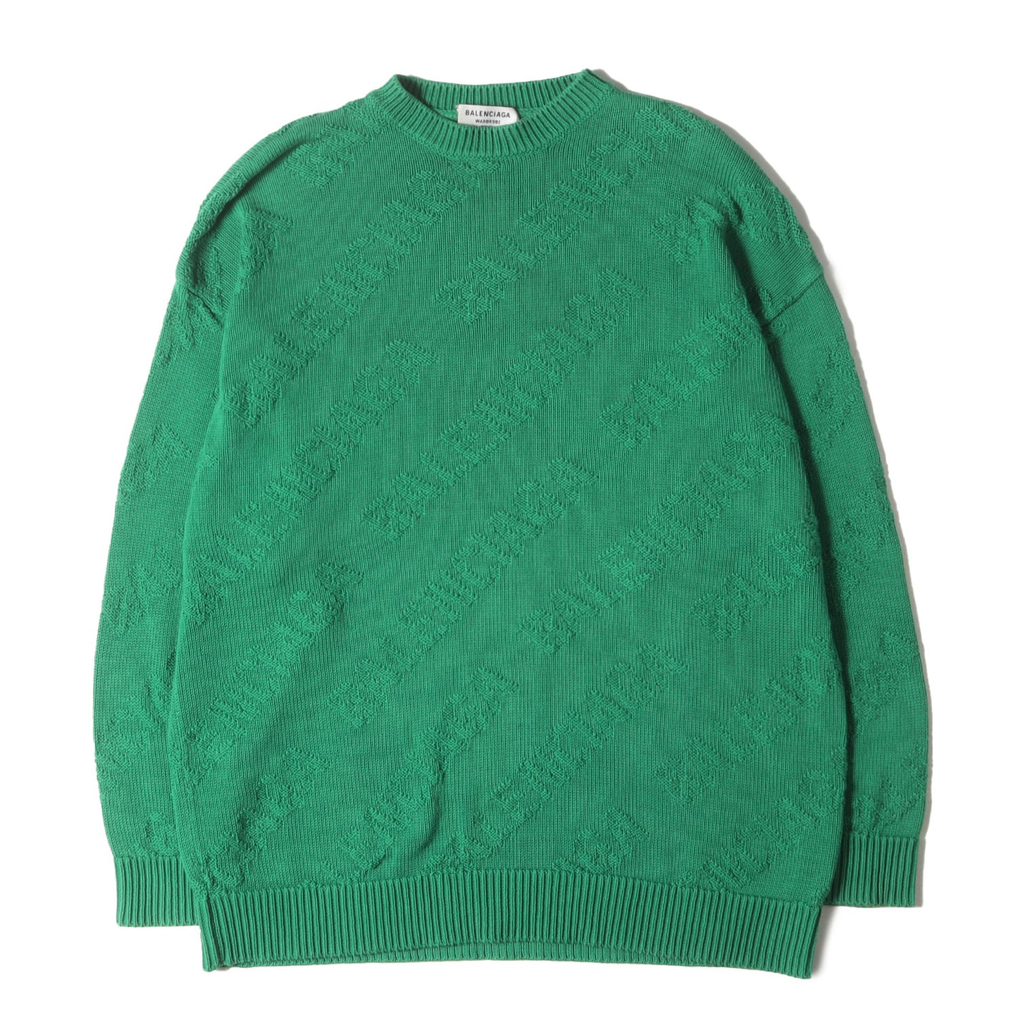 ジャガード ブランドロゴ オーバーサイズ コットン ニット