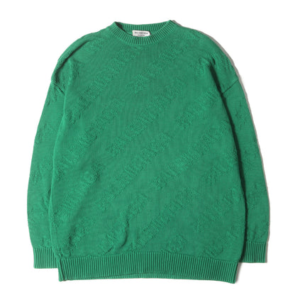 ジャガード ブランドロゴ オーバーサイズ コットン ニット