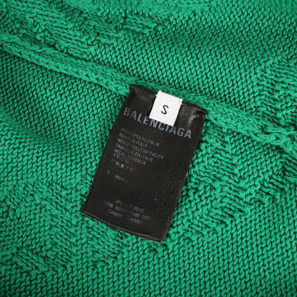 ジャガード ブランドロゴ オーバーサイズ コットン ニット