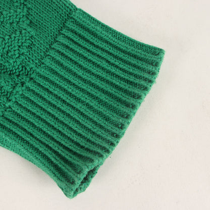 ジャガード ブランドロゴ オーバーサイズ コットン ニット