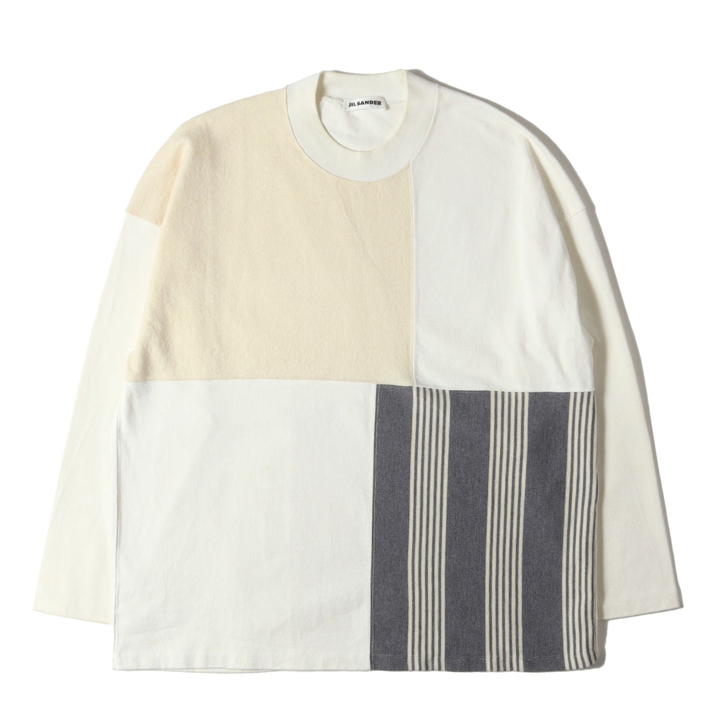 異素材 パネル パッチワーク ロングスリーブ カットソー