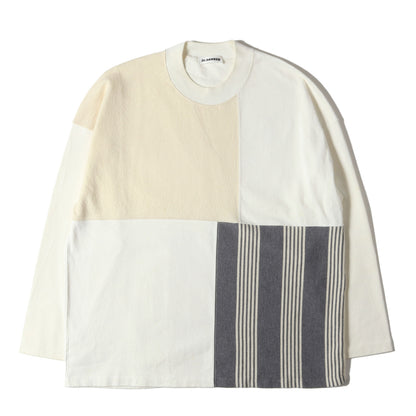 異素材 パネル パッチワーク ロングスリーブ カットソー