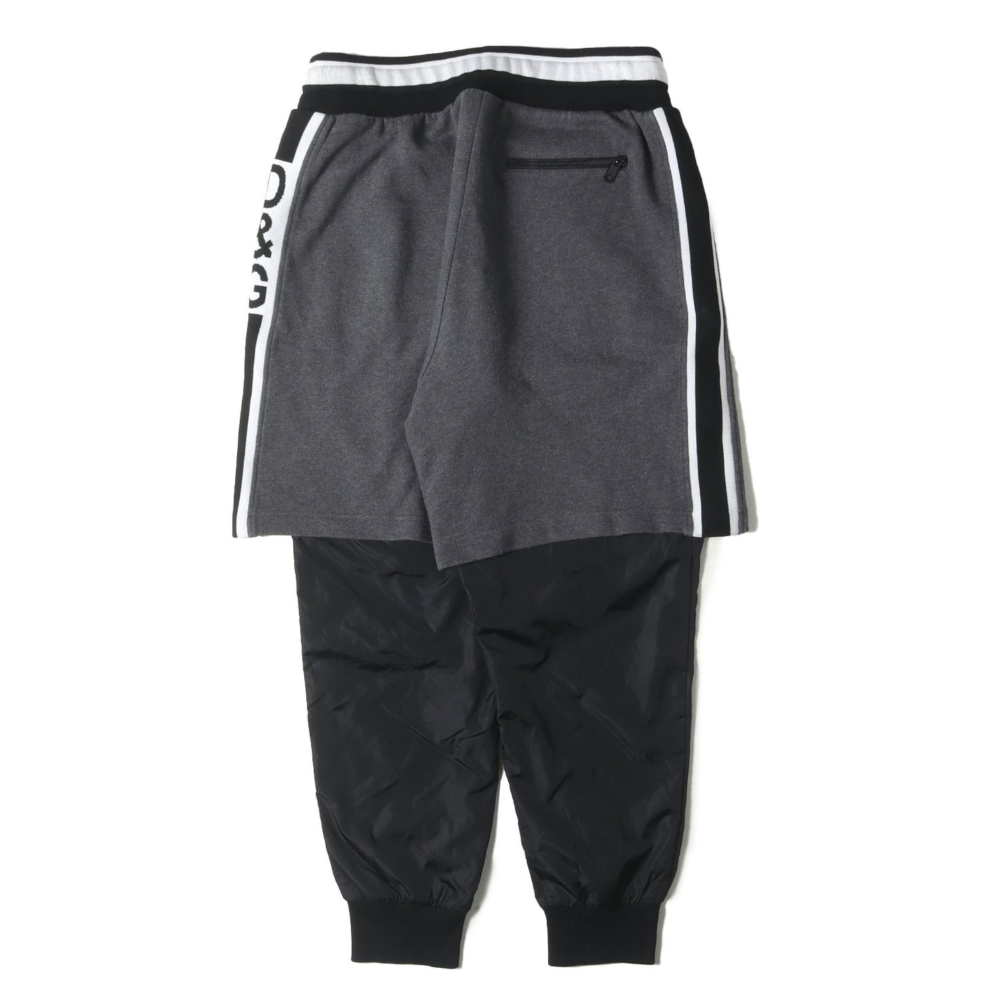 2WAY サイドロゴテープ スウェットショーツ レイヤード ナイロン ジョガー パンツ