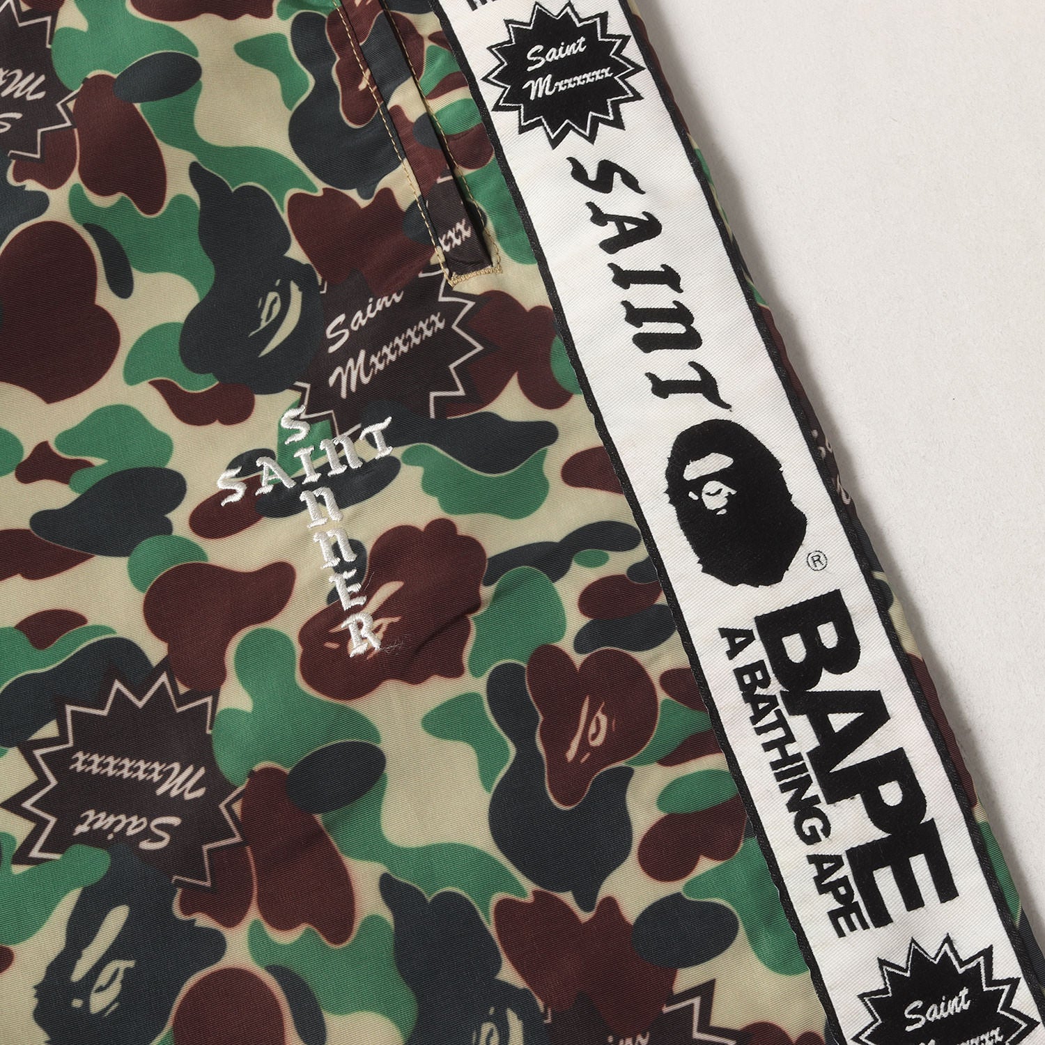 24SS ×A BATHING APE 30周年記念 猿迷彩 ナイロン トラック