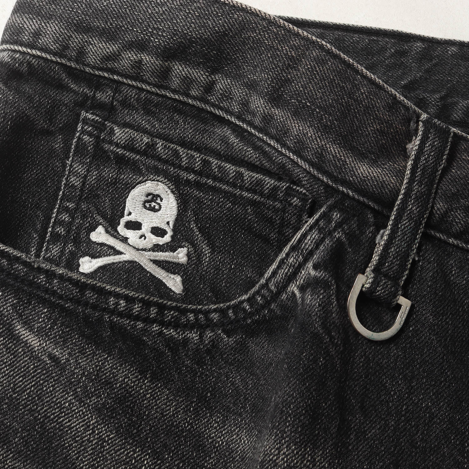 mastermind JAPAN ヴィンテージ加工 SSリンク スカルロゴ刺繡 ブラック