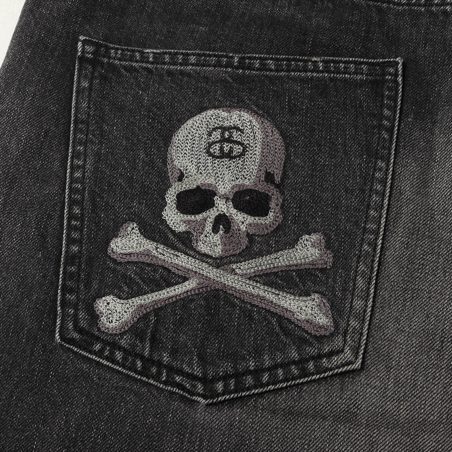 mastermind JAPAN ヴィンテージ加工 SSリンク スカルロゴ刺繡 ブラック