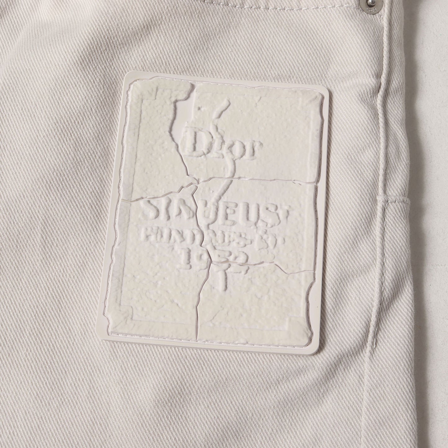 20SS ×DANIEL ARSHAM ラバーパッチ付き ストレッチ スリム カラー パンツ 013DS00E237X