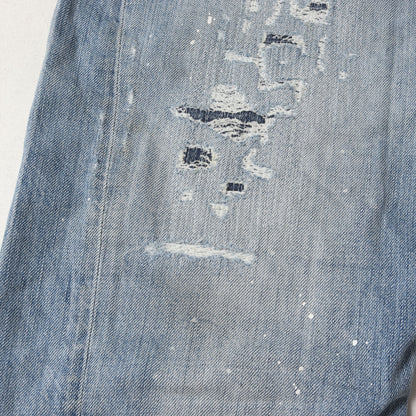 クラッシュリペア加工 テーパード デニムパンツ (LIGHT PIRANHA WASH SEXY TWIST) S71LB0627 S30309