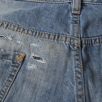 クラッシュリペア加工 テーパード デニムパンツ (LIGHT PIRANHA WASH SEXY TWIST) S71LB0627 S30309