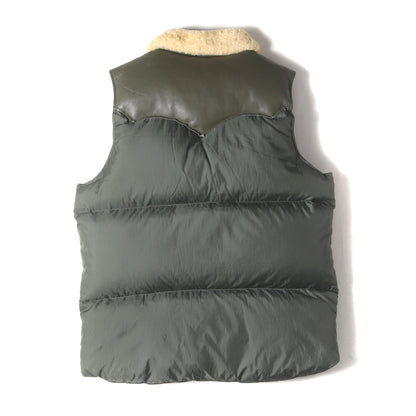 襟ムートン カウレザー ヨーク ナイロン ダウンベスト 0294AV03