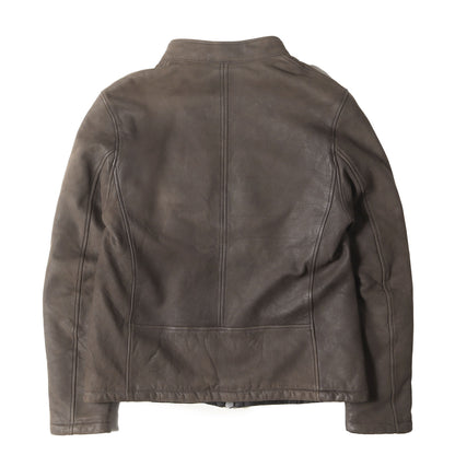 中綿入り シープスキンレザー シングル ライダース ジャケット