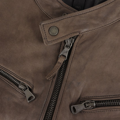 中綿入り シープスキンレザー シングル ライダース ジャケット