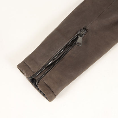 中綿入り シープスキンレザー シングル ライダース ジャケット