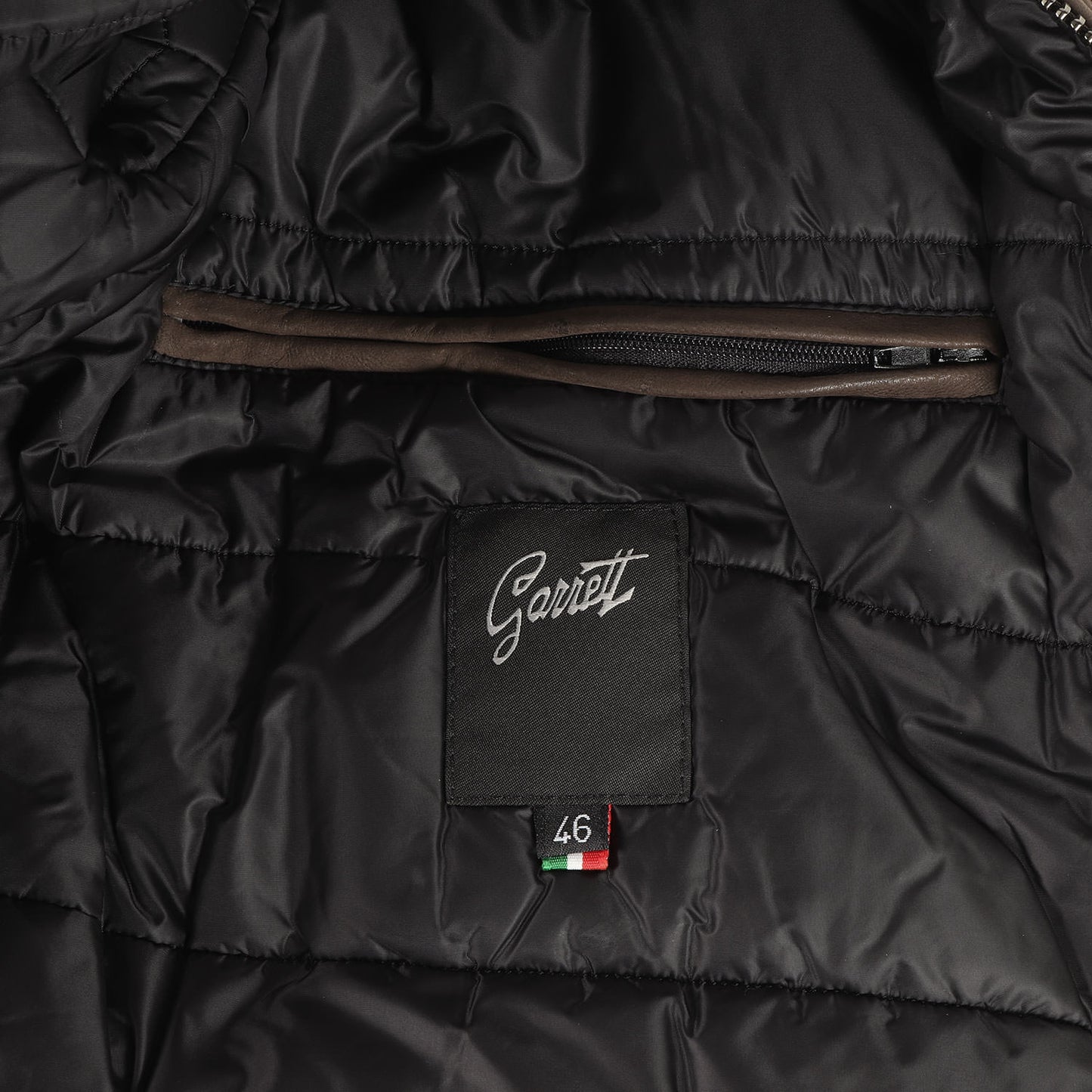 中綿入り シープスキンレザー シングル ライダース ジャケット