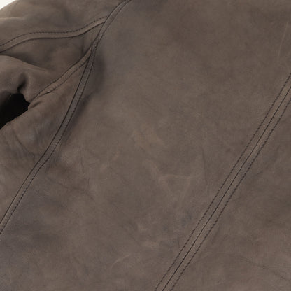 中綿入り シープスキンレザー シングル ライダース ジャケット