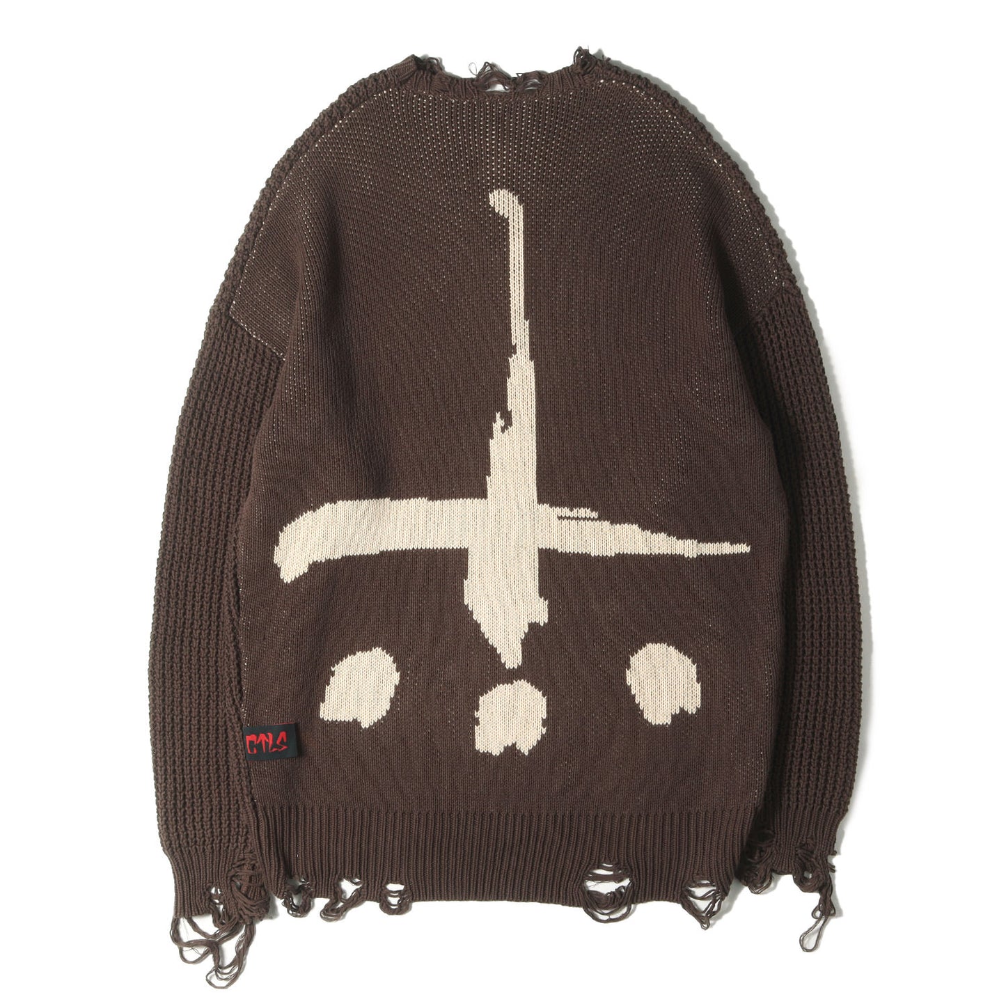 クラッシュ加工 バックロゴ オーバーサイズ コットン ニット (CTLS CRASHKNIT)