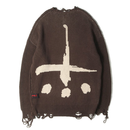クラッシュ加工 バックロゴ オーバーサイズ コットン ニット (CTLS CRASHKNIT)