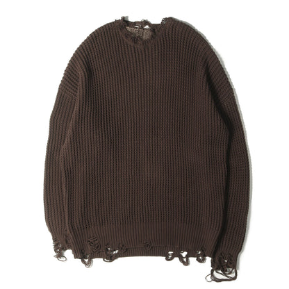 クラッシュ加工 バックロゴ オーバーサイズ コットン ニット (CTLS CRASHKNIT)