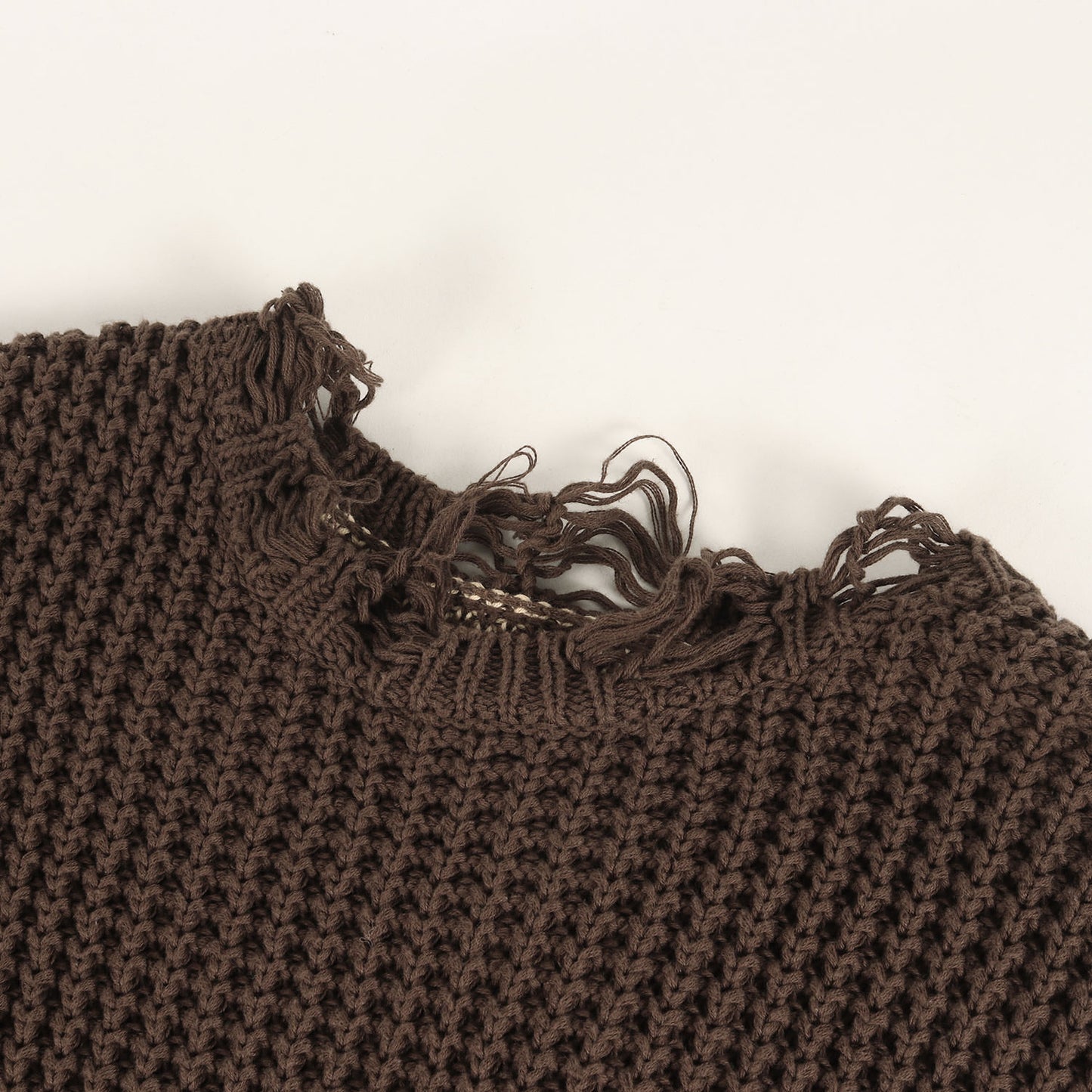 クラッシュ加工 バックロゴ オーバーサイズ コットン ニット (CTLS CRASHKNIT)