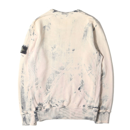 コンパスパッチ付き 染色 ブリーチ加工 クルーネック スウェット (HAND CORROSION SWEATSHIRT)