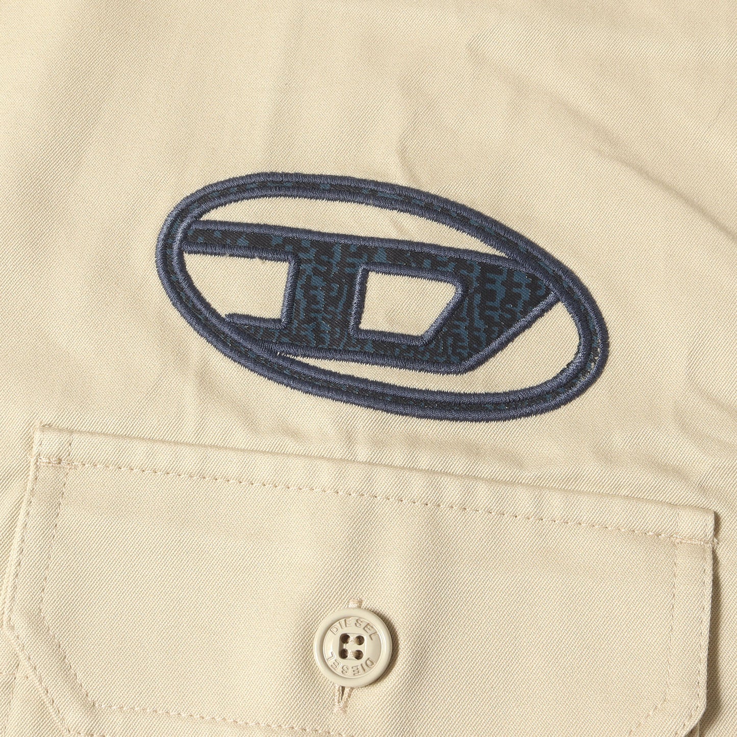 オーバルDロゴ 刺繍 コットン ボタン ワークシャツ (S-SAFFEL-MON) A08212