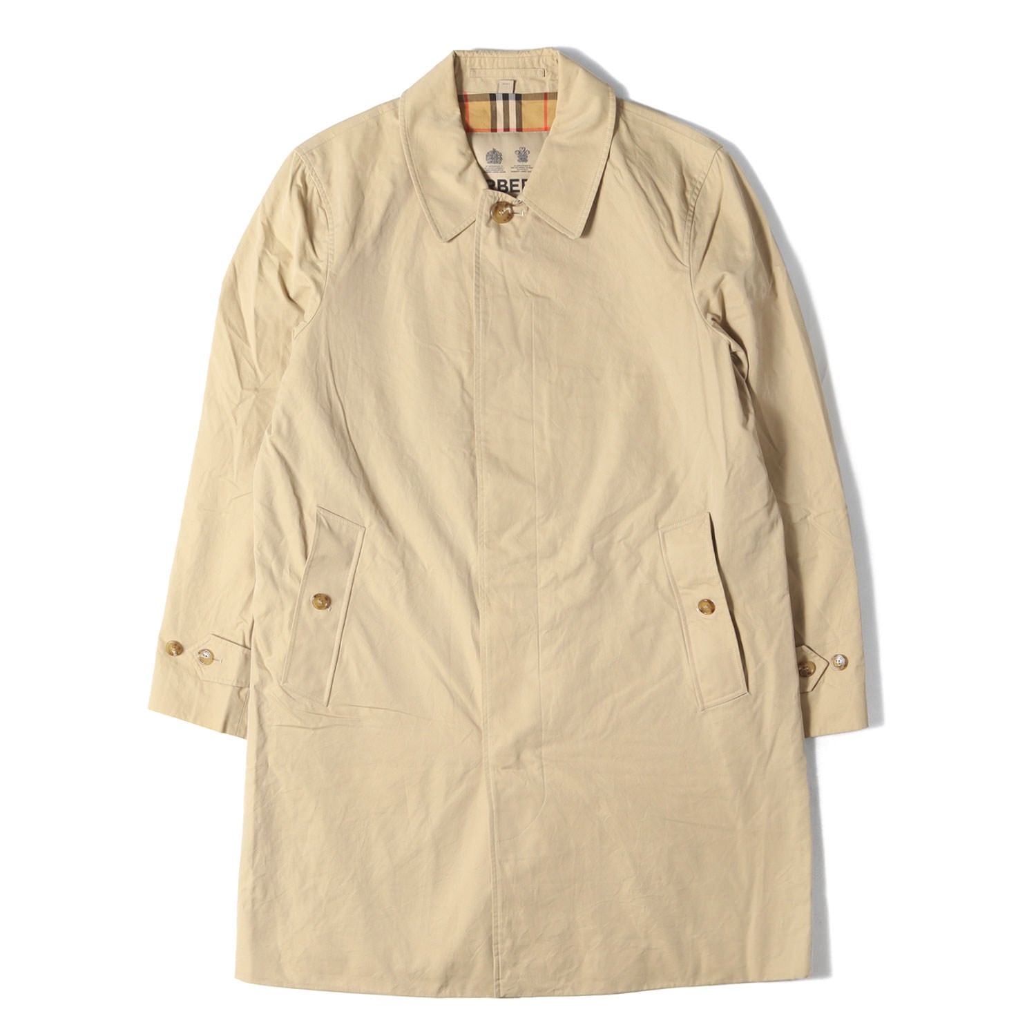 裏地ノバチェック コットンツイル ステンカラーコート 英国製