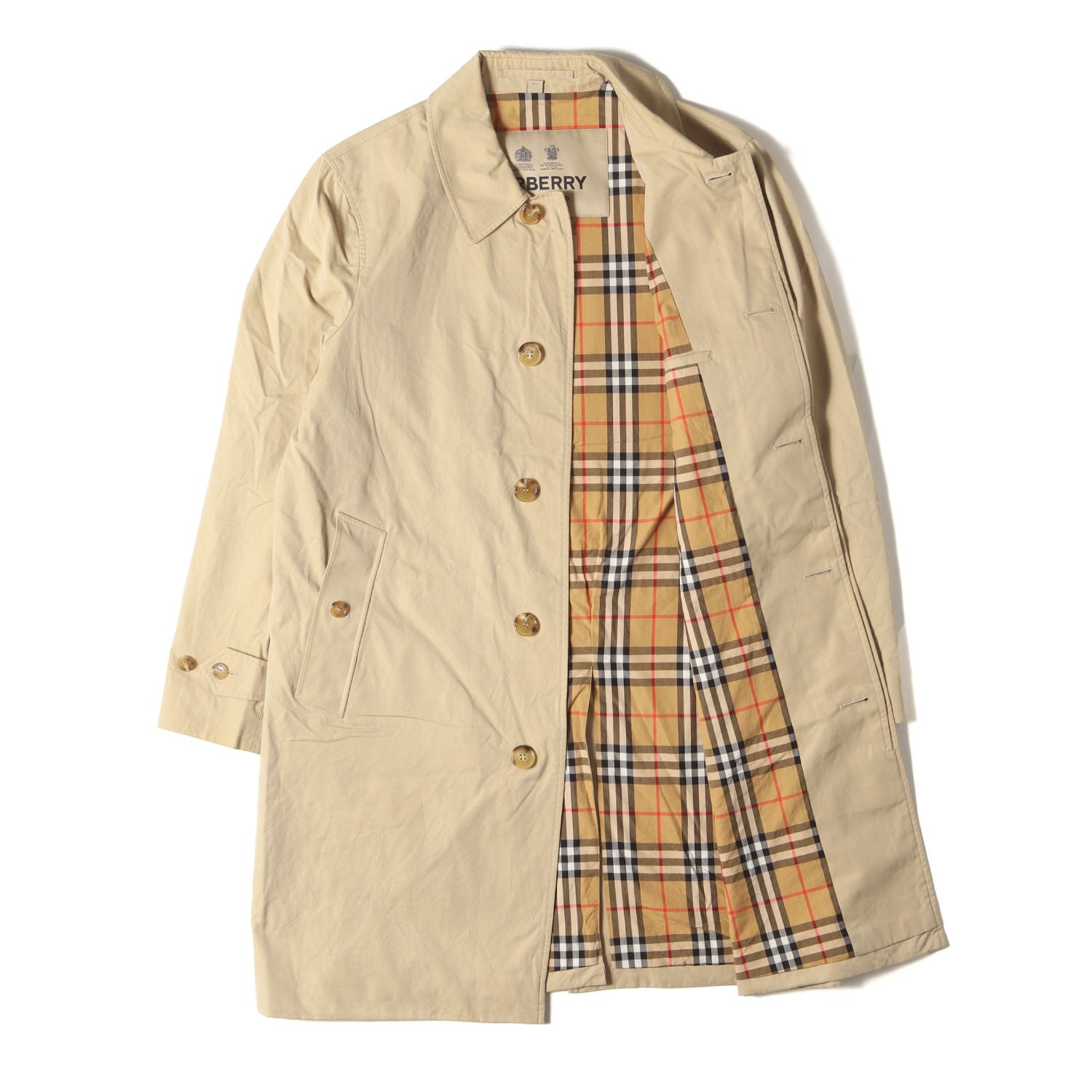 裏地ノバチェック コットンツイル ステンカラーコート 英国製