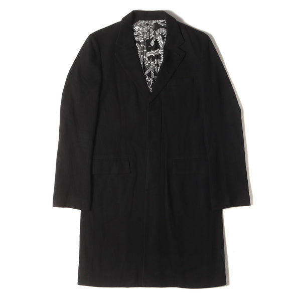 07SS About A Boy期 音符柄 コットン/シルク チェスター コート