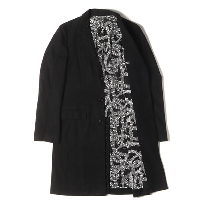 07SS About A Boy期 音符柄 コットン/シルク チェスター コート