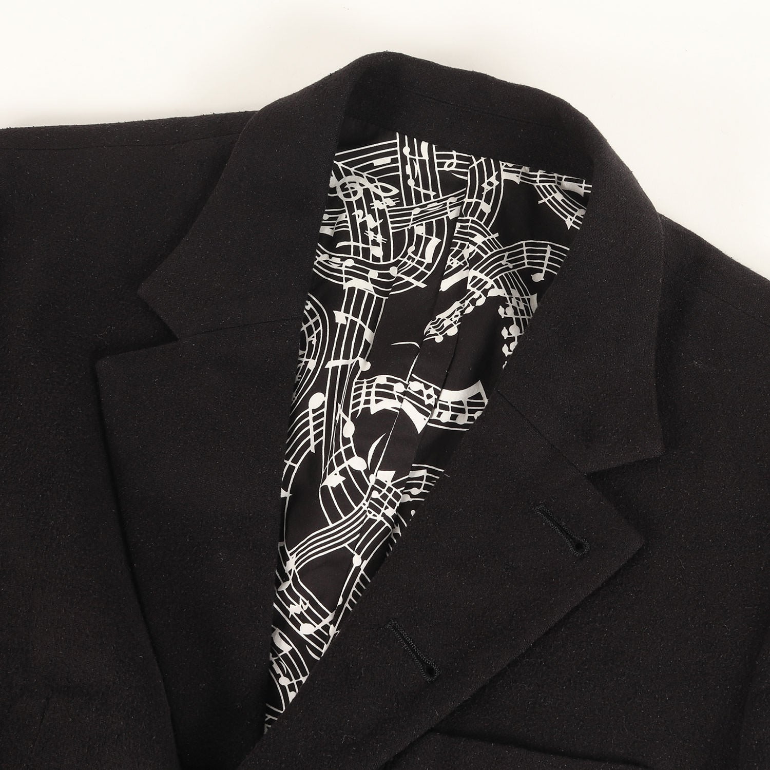 07SS About A Boy期 音符柄 コットン/シルク チェスター コート