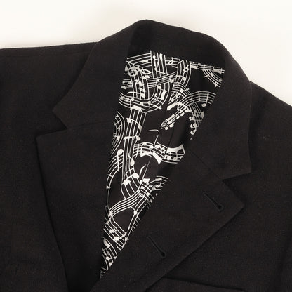 07SS About A Boy期 音符柄 コットン/シルク チェスター コート