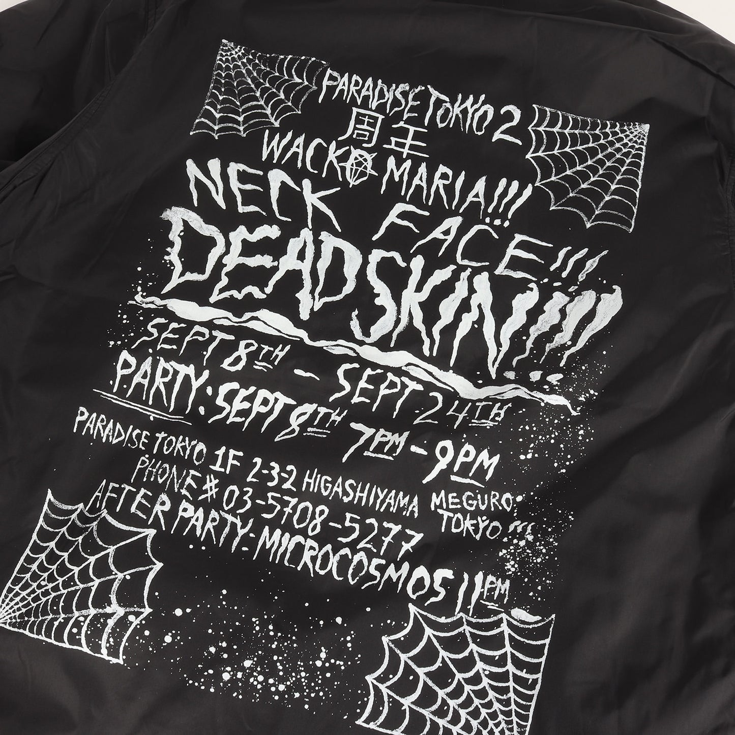 パラダイス東京 2周年記念 ×NECK FACE フライヤーデザイン ナイロン コーチジャケット