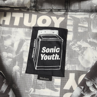 ×SONIC YOUTH 総柄 フーデッド フルジップ ナイロン ジャケット (02211AB04)