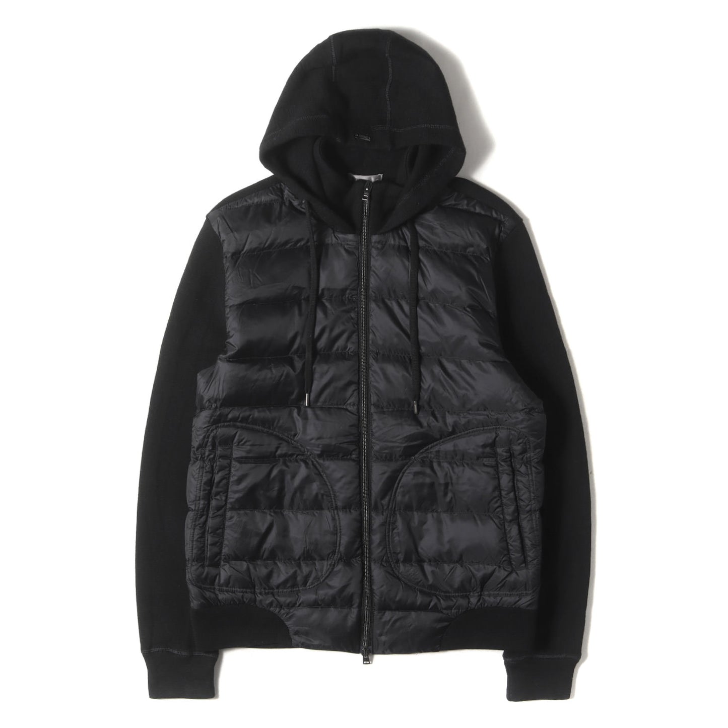 ウールニット/ナイロン コンビ フーデッド ライトダウンジャケット JP003UR-50025-9300